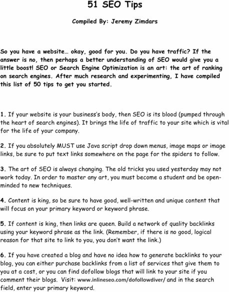 Product picture 51 SEO Tips